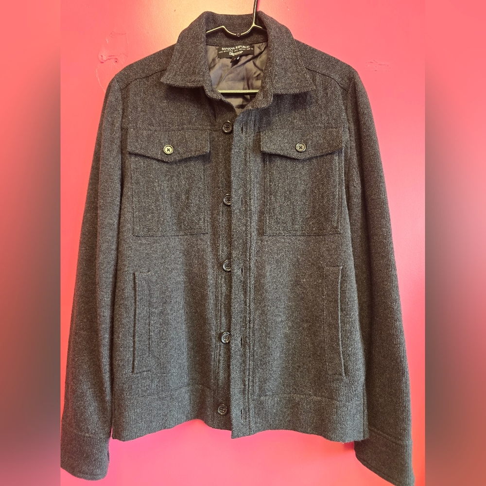 Banana Republic Charcoal Button-Up Jacket